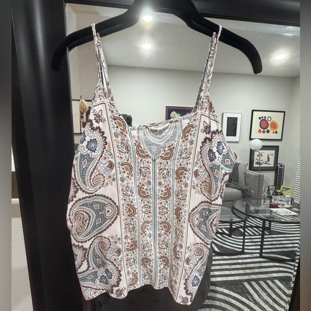 Splendid Paisley Print Camisole in Brown and Blue